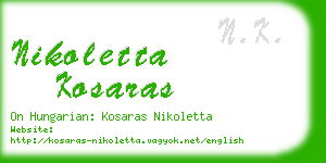 nikoletta kosaras business card